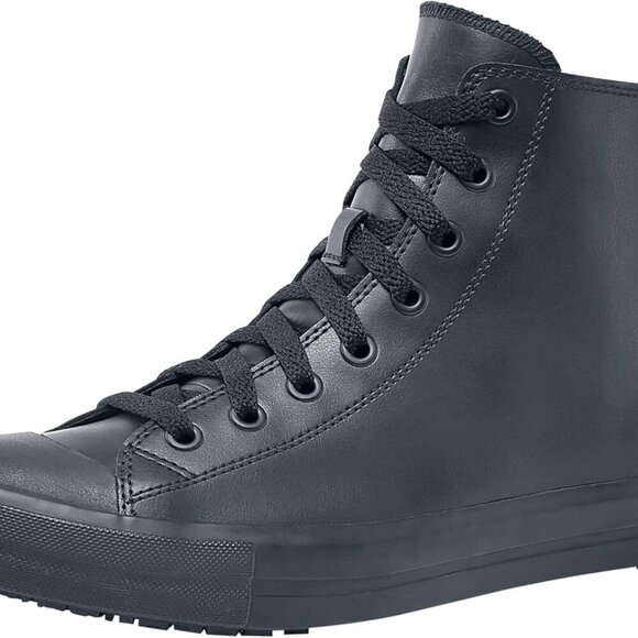 Unisex Slip-Resistant Leather High-Top Sneakers Water-Resistant Work Shoes